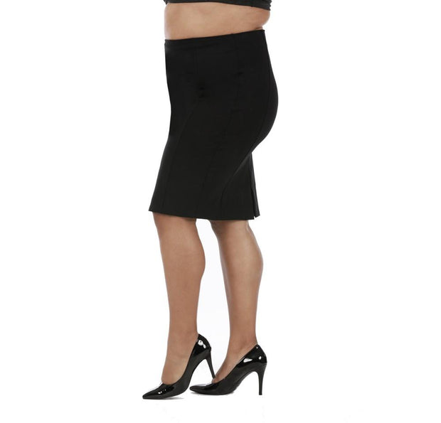 LaMonir Curvy Short Pencil Skirt W/Elastic Waist 168024C