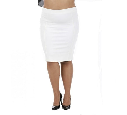 LaMonir Curvy Short Pencil Skirt with Back Zip 16807MC