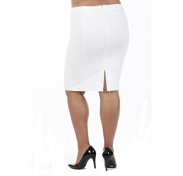 LaMonir Curvy Short Pencil Skirt with Back Zip 16807MC