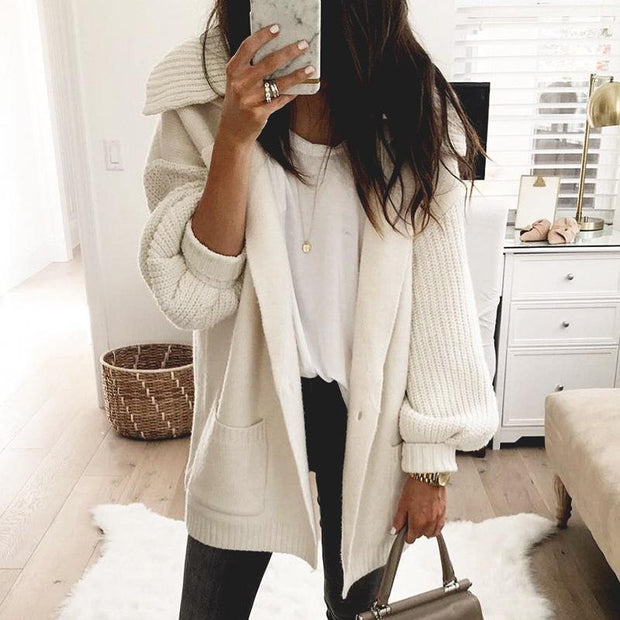 Sweater coat solid color