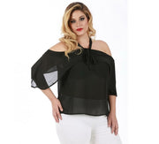 LaMonir Sheer Off-the-Shoulder blouse 3533330C