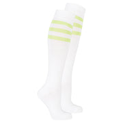 Women's Solid Green Stripe Knee High Socks