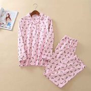 Cartoon Pajamas Brushed Cotton Long Sleeve Sleepwear