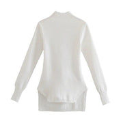 Pure White Bodycon Knitted Sweater