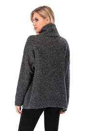 Women's Loose fit Wool Long Sleeve Pullover Sweater Top